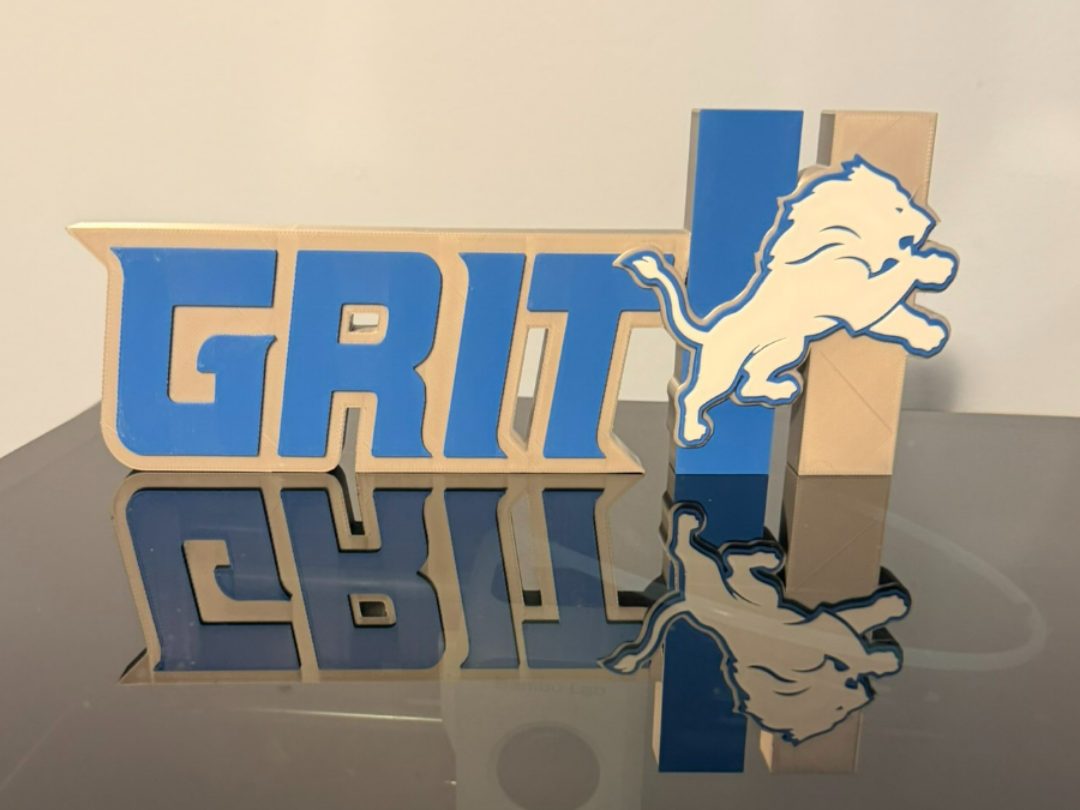 Detroit Lions "GRIT"  Desk Sign Decor Fan Art