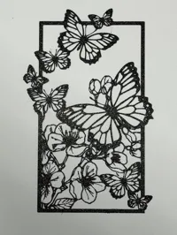 Silhouette papillons et fleurs (déco murale) — photo 3