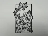 Silhouette papillons et fleurs (déco murale) — photo 1