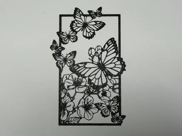 Silhouette papillons et fleurs (déco murale)
