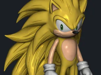 Super Saiyan 3 Sonic (DBZ inspired)