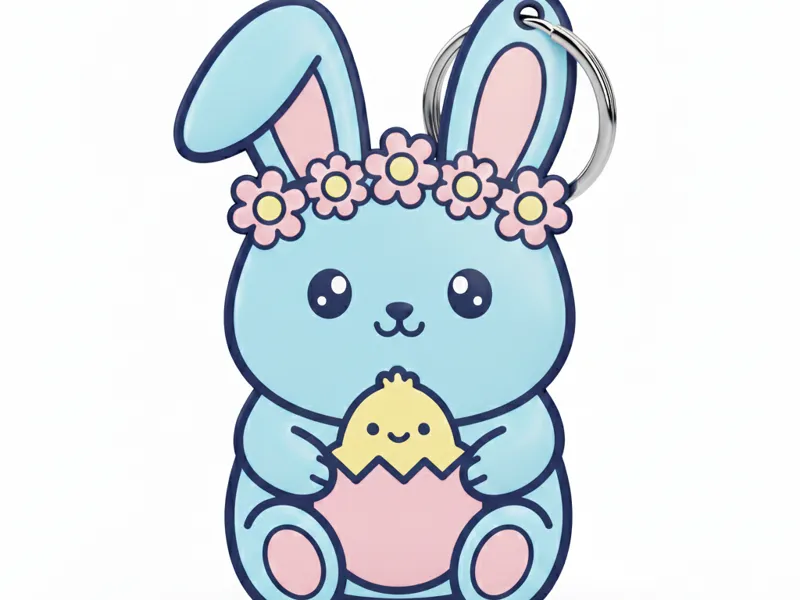 Easter Bunny & Chick Keychain