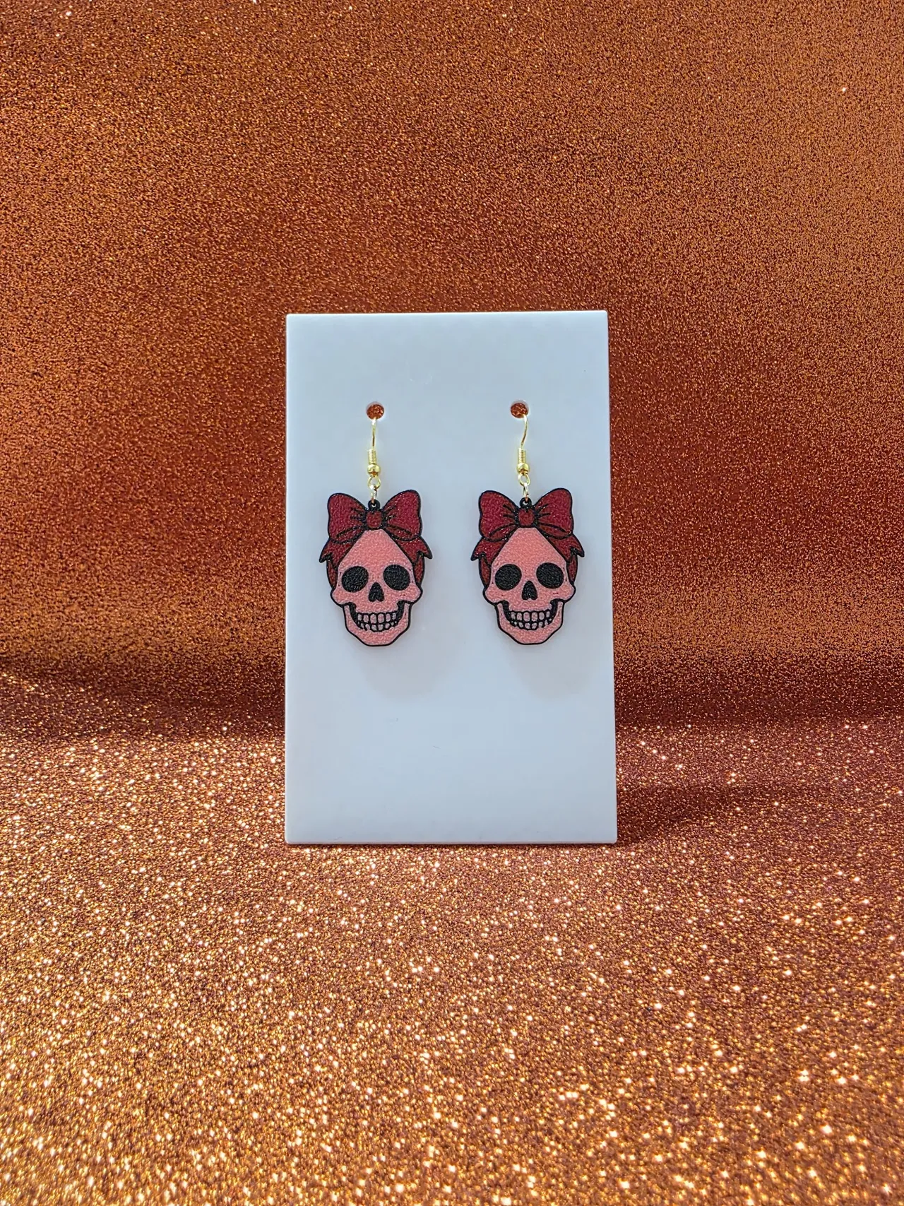 Cool skull girl earrings view 2