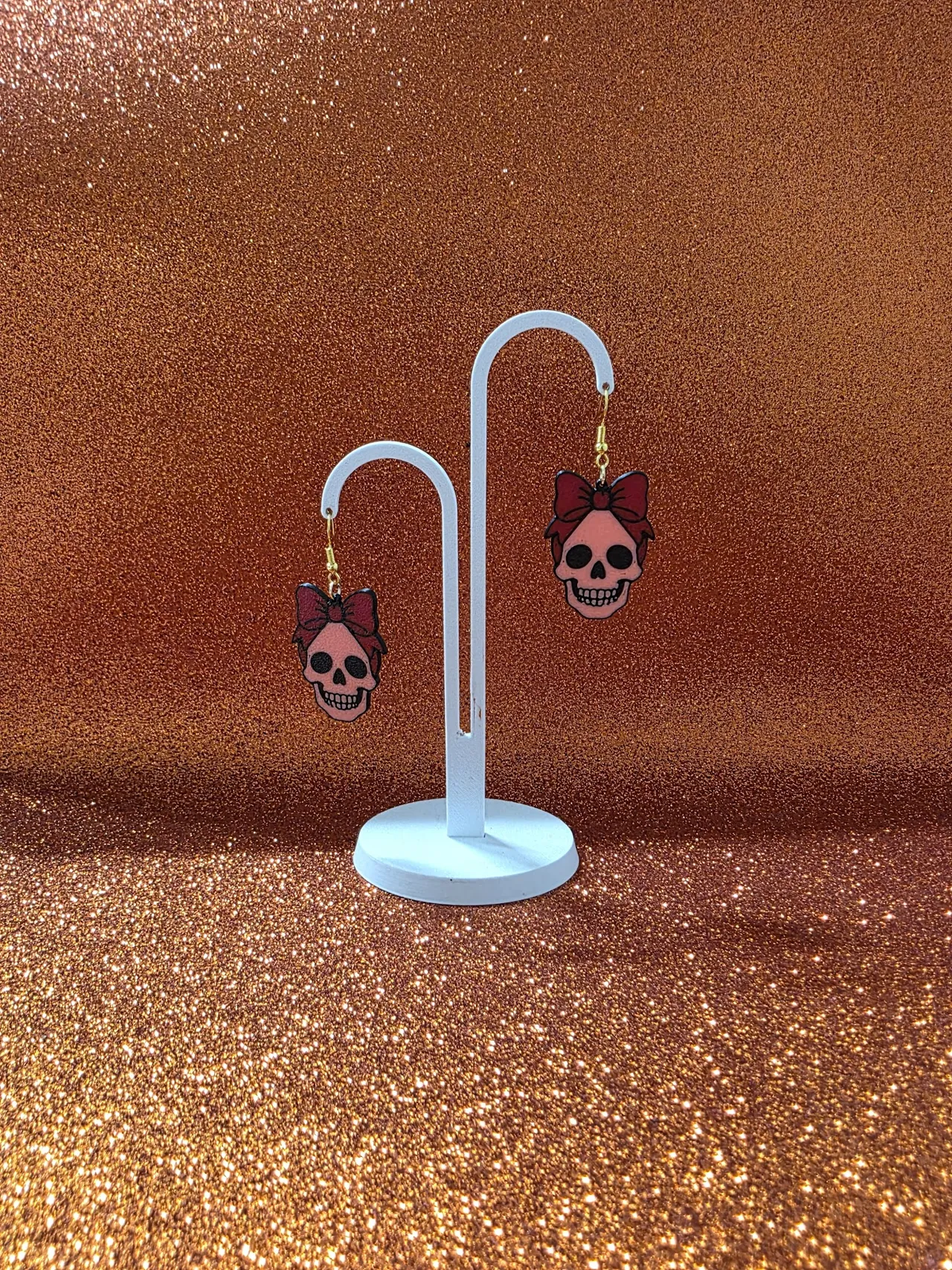 Cool skull girl earrings view 3