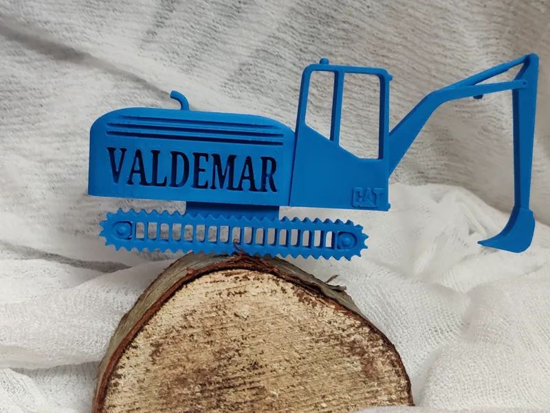 Excavator nametag customizable name