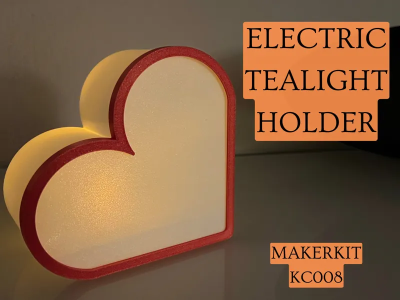 Valentines Day Heart Tealight light fast print