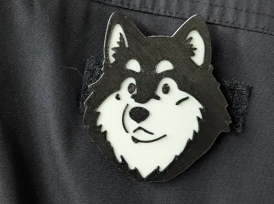Cute dog head / Funny Malamute head / Key chain