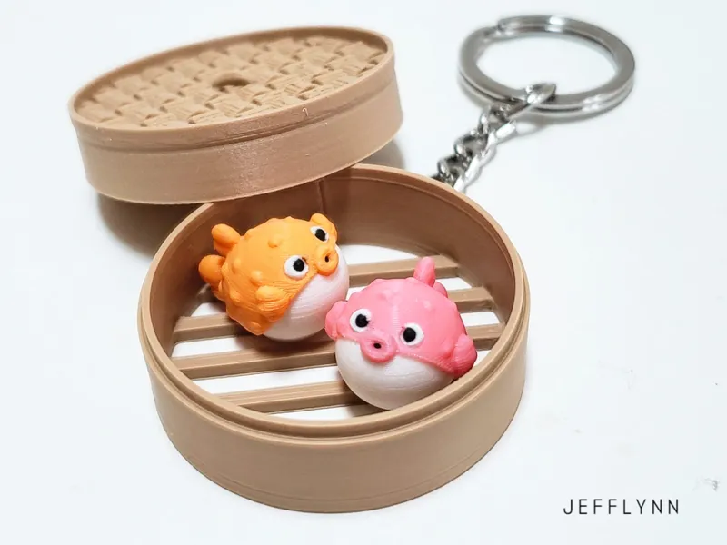 Pufferfish Bun Fidget Keychain (Dim Sum)
