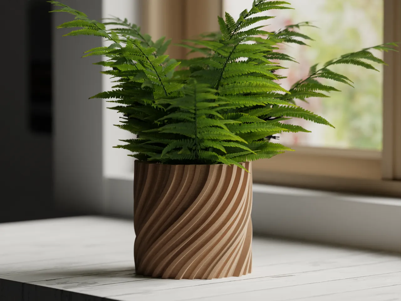 Plant Pot Planter Wavy 2 twisted view 2