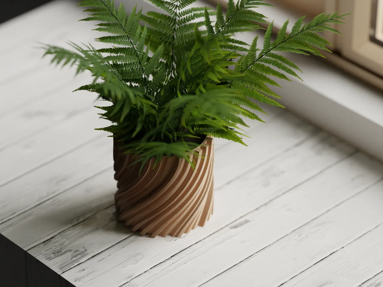 Plant Pot Planter Wavy 2 twisted view 3