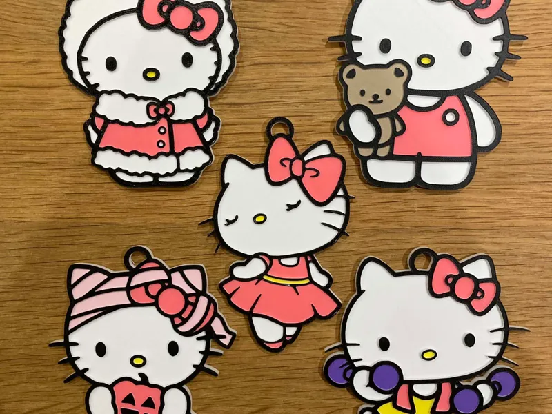 Décorations Noël guirlande Hello Kitty 2D Art