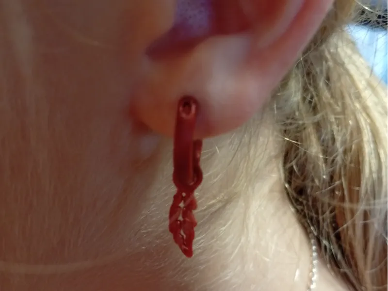 Pendientes de aro + pluma