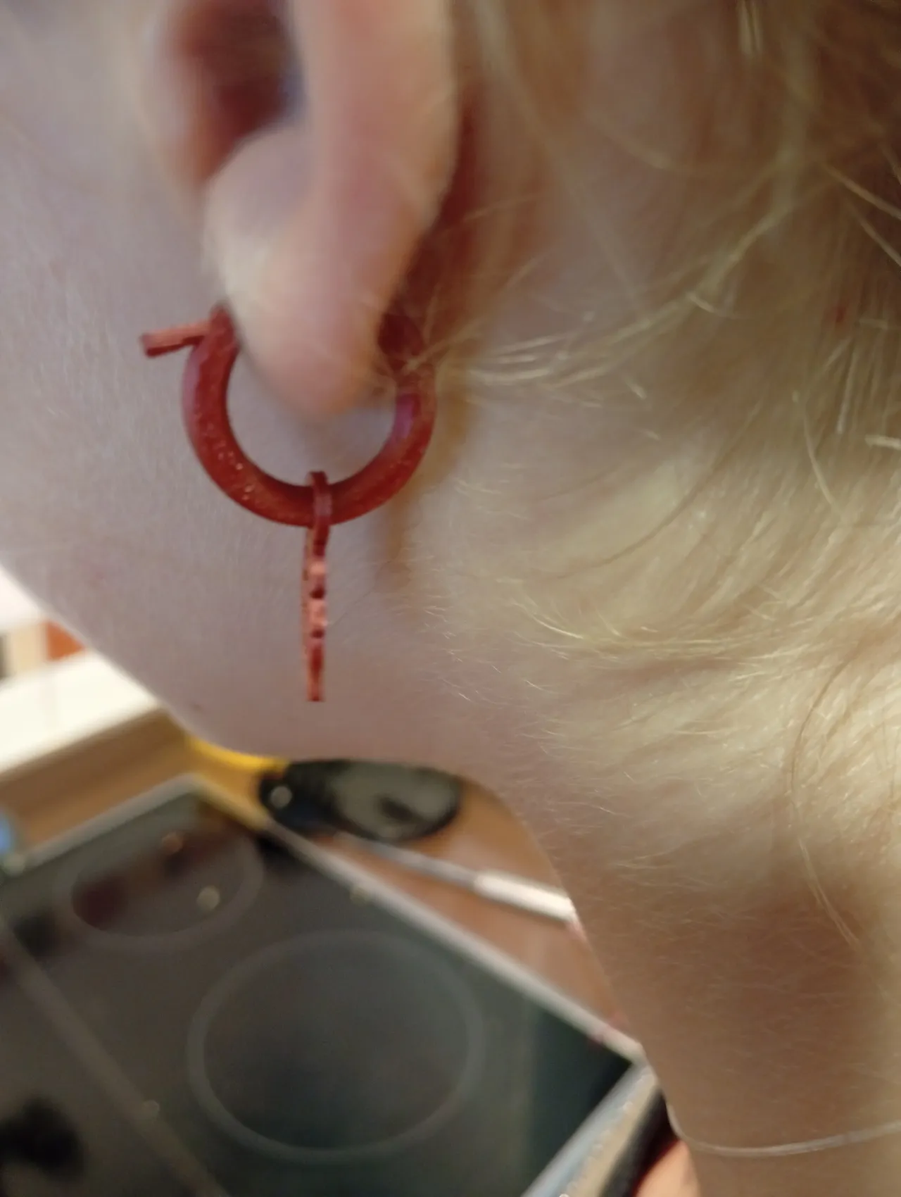 Pendientes de aro + pluma view 4