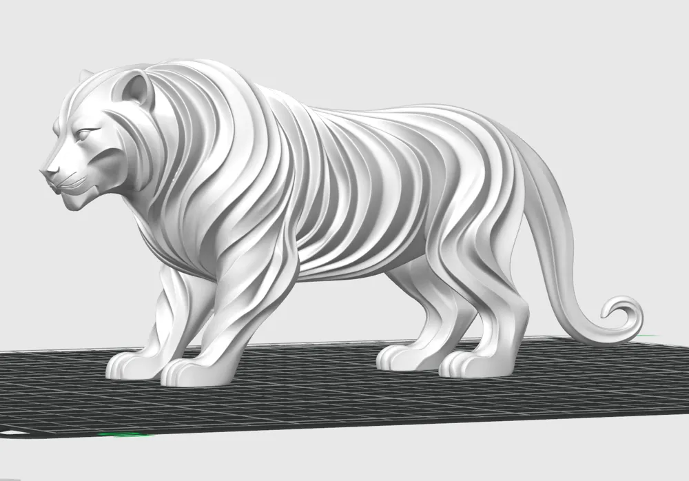 Abstract sculptural Tiger figurine - Free 3D Print Model - MakerWorld