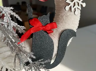 2D cat for Christmas wreath