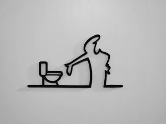 The Line (La Linea) - Toilet Sign (no underline)