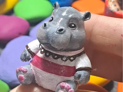 Moo Deng Christmas Ornament - Baby Hippo