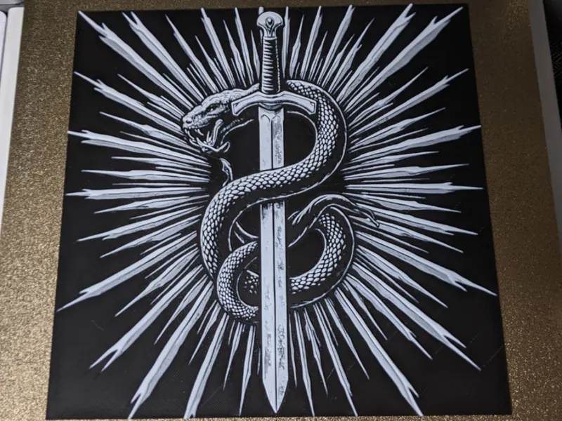 Snake and Sword HueForge with frame