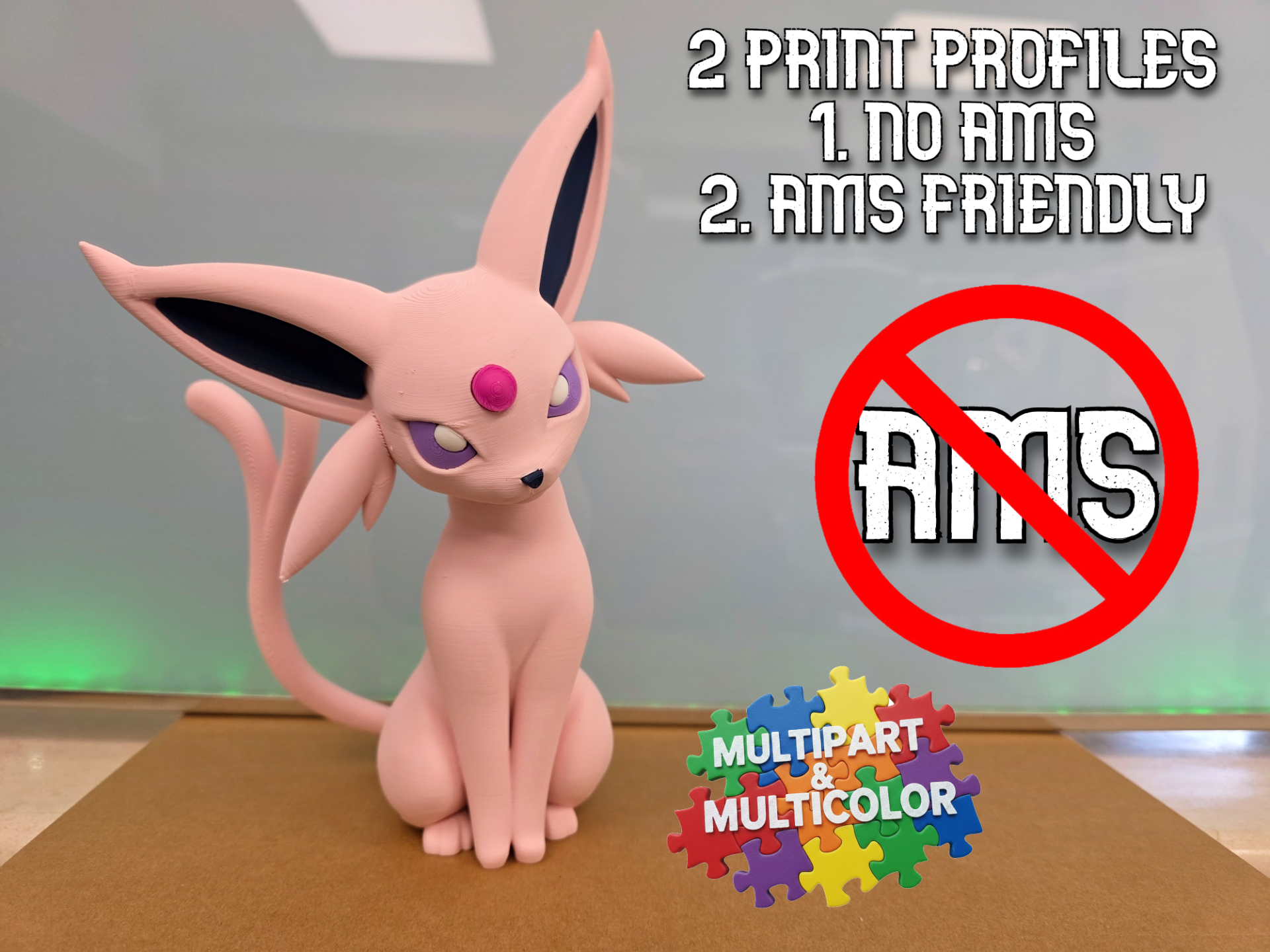 Espeon (Pokémon)  / NO AMS & MULTICOLOR MULTIPART