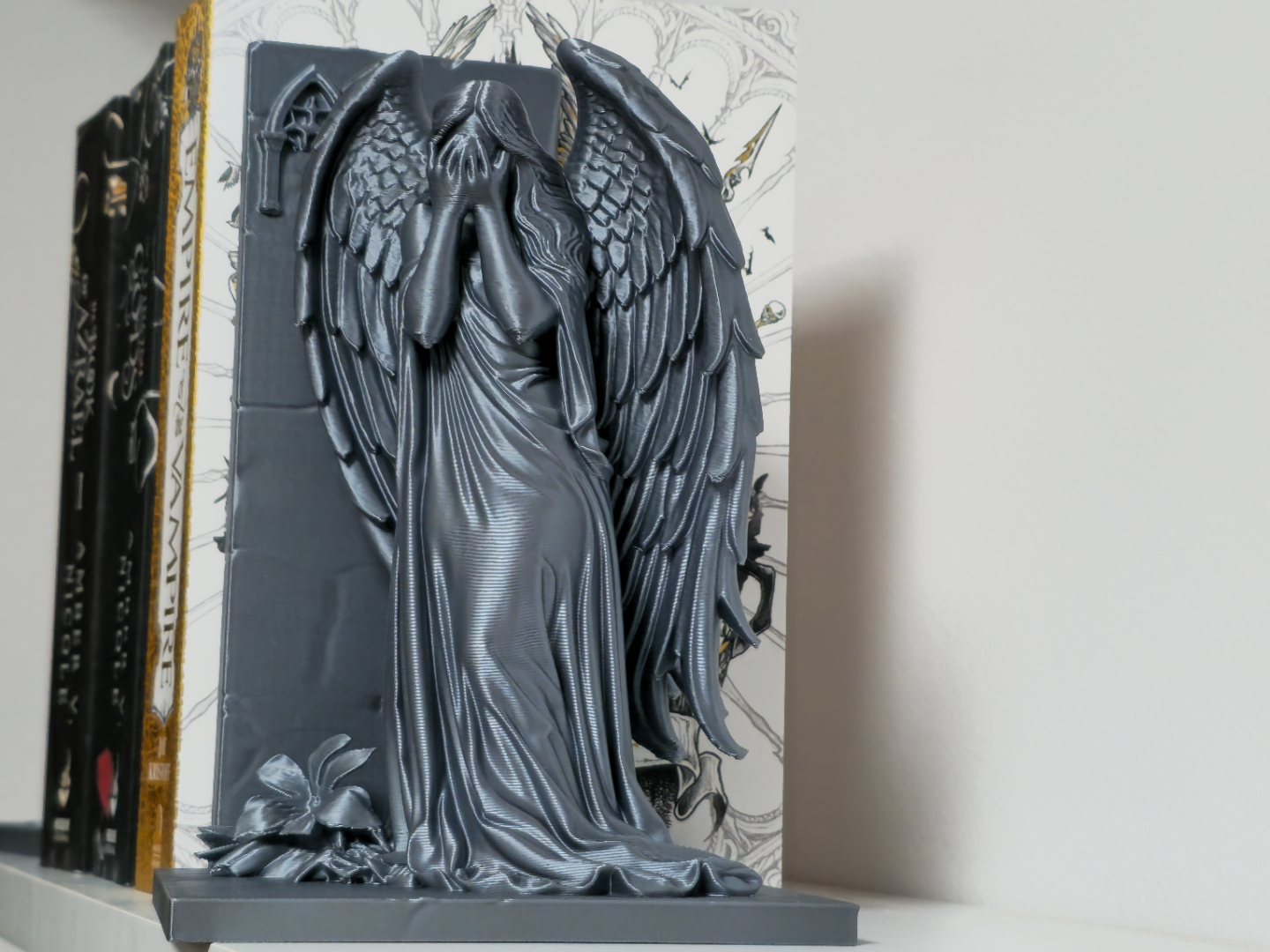 Gothic Angel Bookend Right Side Book Holder