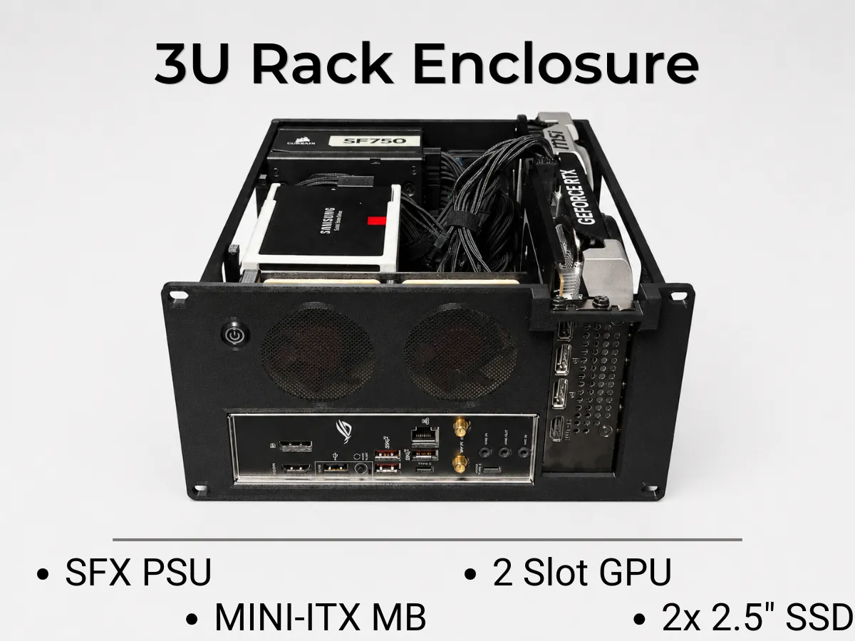 3U 10" Rack Case - Mini-ITX + SFX PSU + GPU - Free 3D Print Model ...