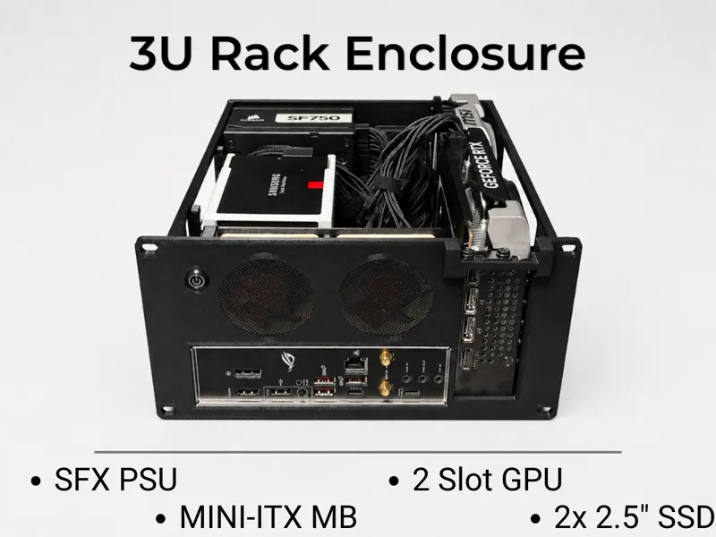 3U 10" Rack Case - Mini-ITX + SFX PSU + GPU