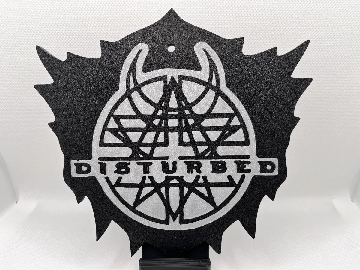 Disturbed Band Logo Plaque - Free 3D Print Model - MakerWorld