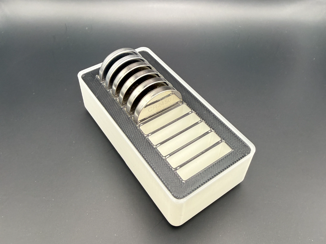 Gridfinity Bin 1x2 – CR2450 Battery Holder