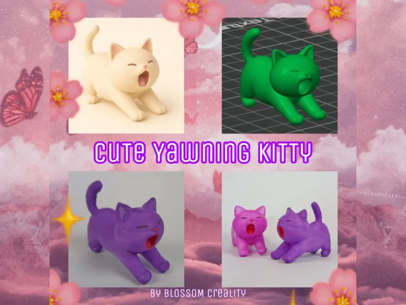 Cute yawning cat