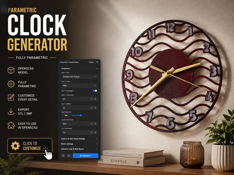 Parametric Clock Generator - Hex & Wave Edition