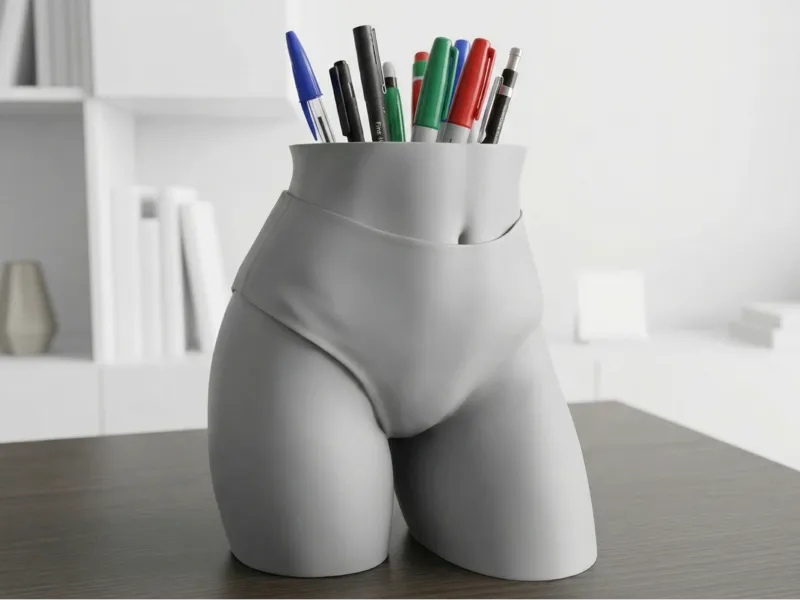 Female hips as a pencil holder or vase