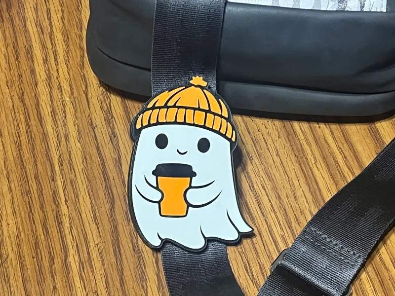 Cute Ghost with Coffee Bag Strap Charm