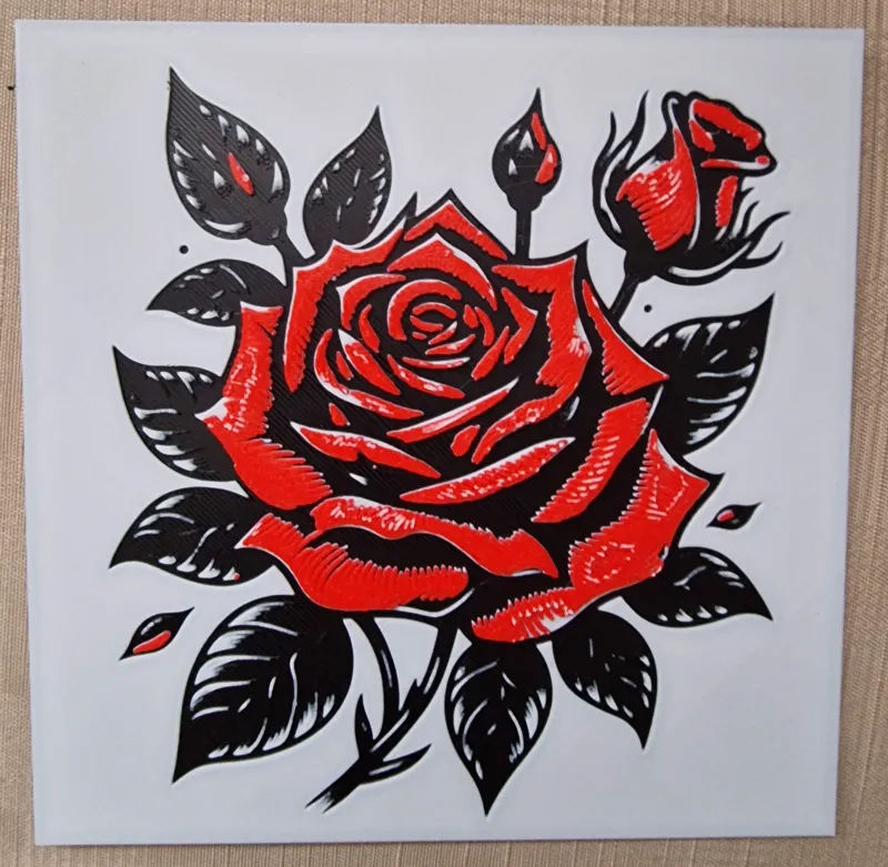 Red Rose Flower hueforge