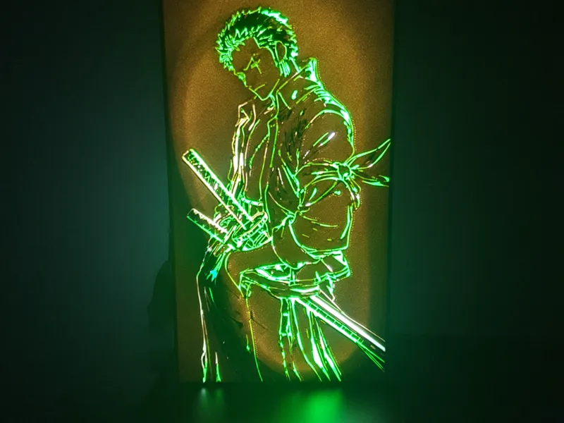 Zoro Neon LED Lightbox – One Piece Edition