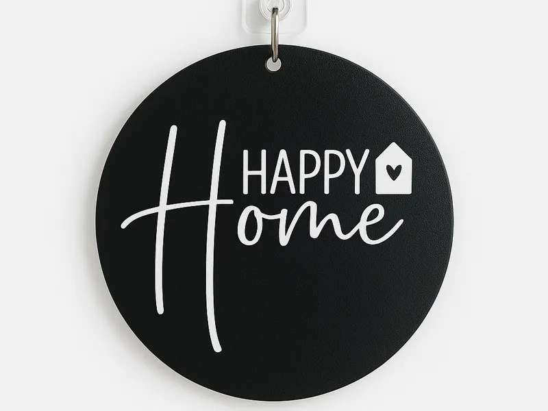 Türschild „Happy Home“ Wanddeko 