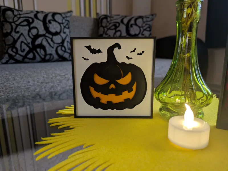 Halloween pumpkin shadowbox