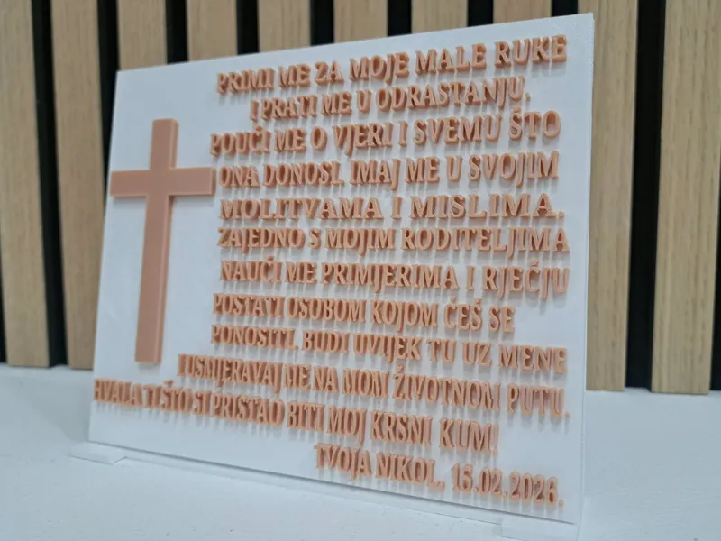 Zahvala krsnom kumu-krštenje