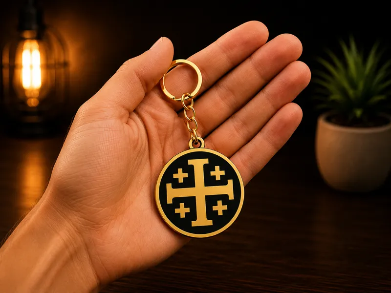 Jerusalem Cross Keychain | Holy Land Cross