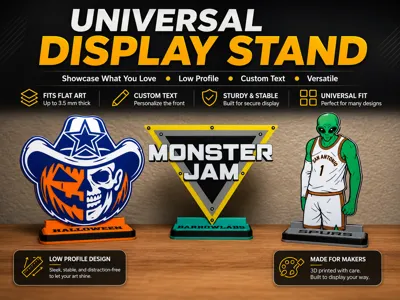 Universal Low-Profile Display Stand |Editable Text