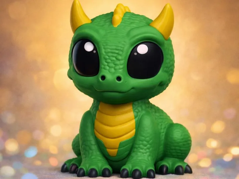 Cute Baby Dragon – Big Eyes, Easy Print
