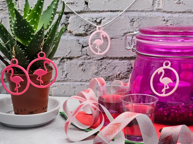 Flamingo earrings / necklace / decoration