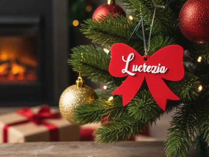 Fiocco Personalizzato con Nome, palla di Natale