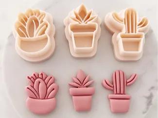 Succulent plants polymer clay cutter