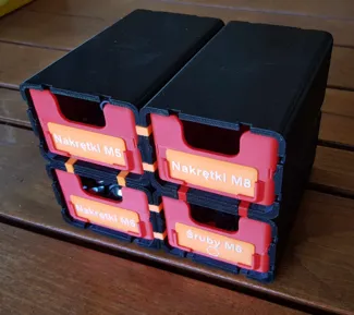 Stackable box / organizer with nameplate