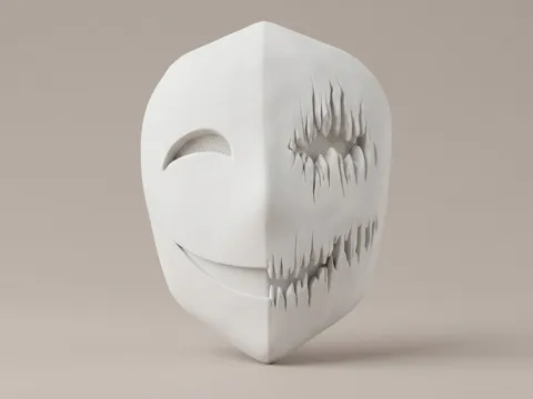 Pieza para disfraz o exhibición: Dual Personality Split Mask / Cosplay Mask — referencia de MakerWorld