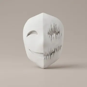Pieza para disfraz o exhibición: Dual Personality Split Mask / Cosplay Mask — vista de referencia 3
