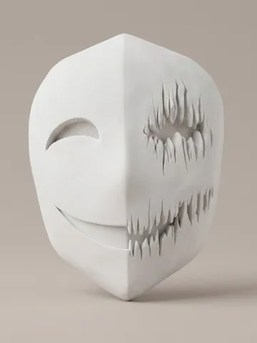 Pieza para disfraz o exhibición: Dual Personality Split Mask / Cosplay Mask — vista de referencia 2