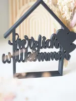 Panneau Herzlich Willkommen avec maison — photo 4