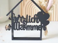 Panneau Herzlich Willkommen avec maison — photo 2