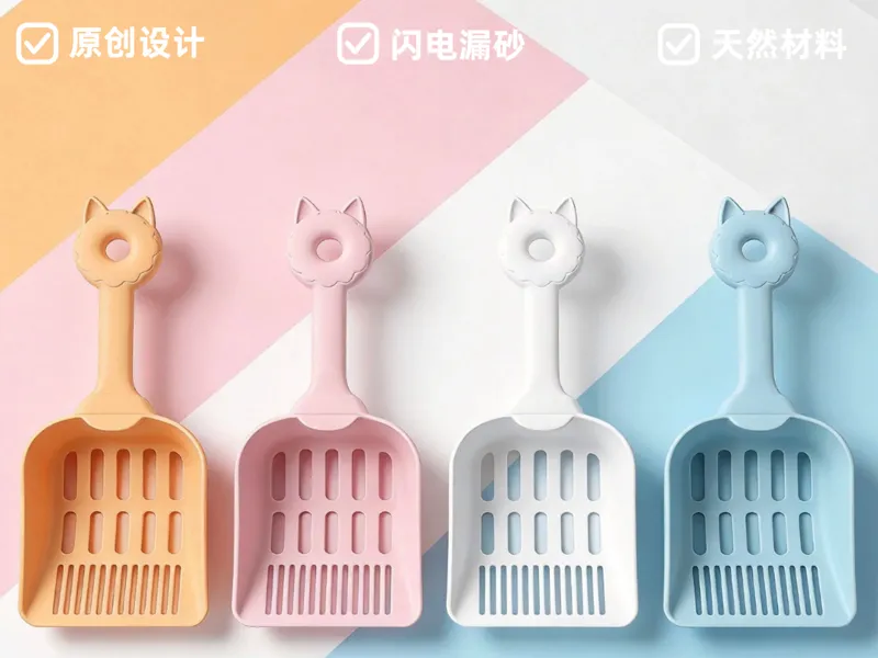 「铲屎官认证」双倍萌力猫砂铲（猫耳+甜甜圈造型）